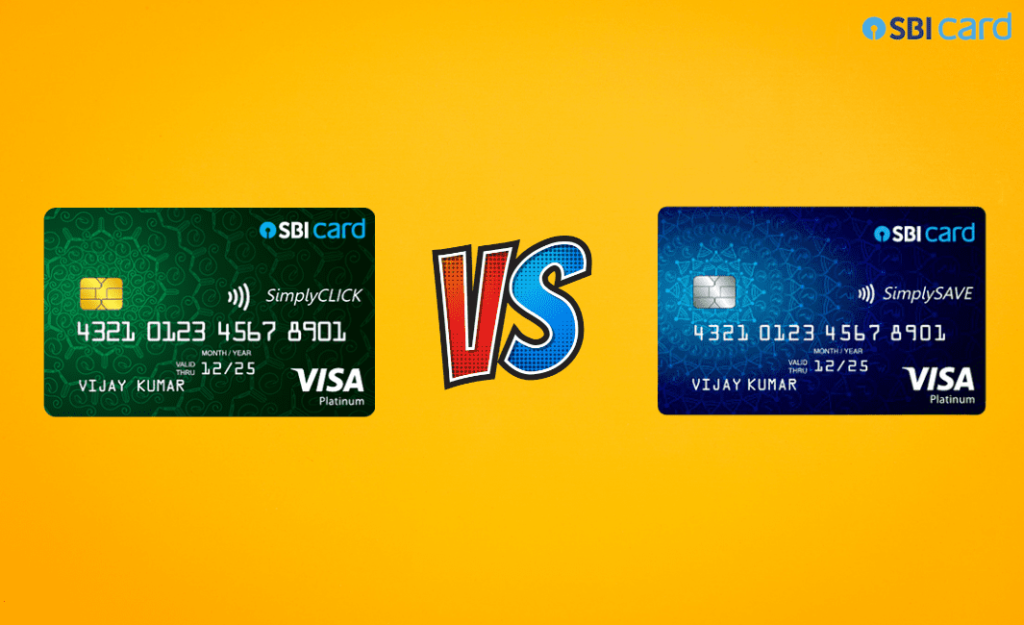 sbi simply click vs simply save card illustration image